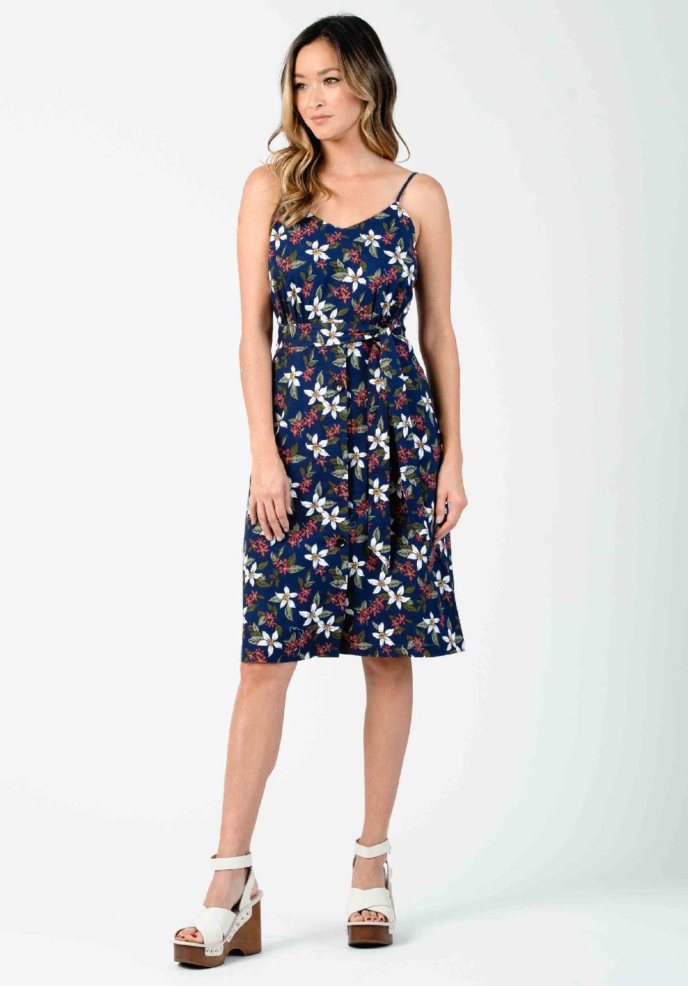 lucca couture CLEOPATRA MIDI DRESS-NAVY FLORAL