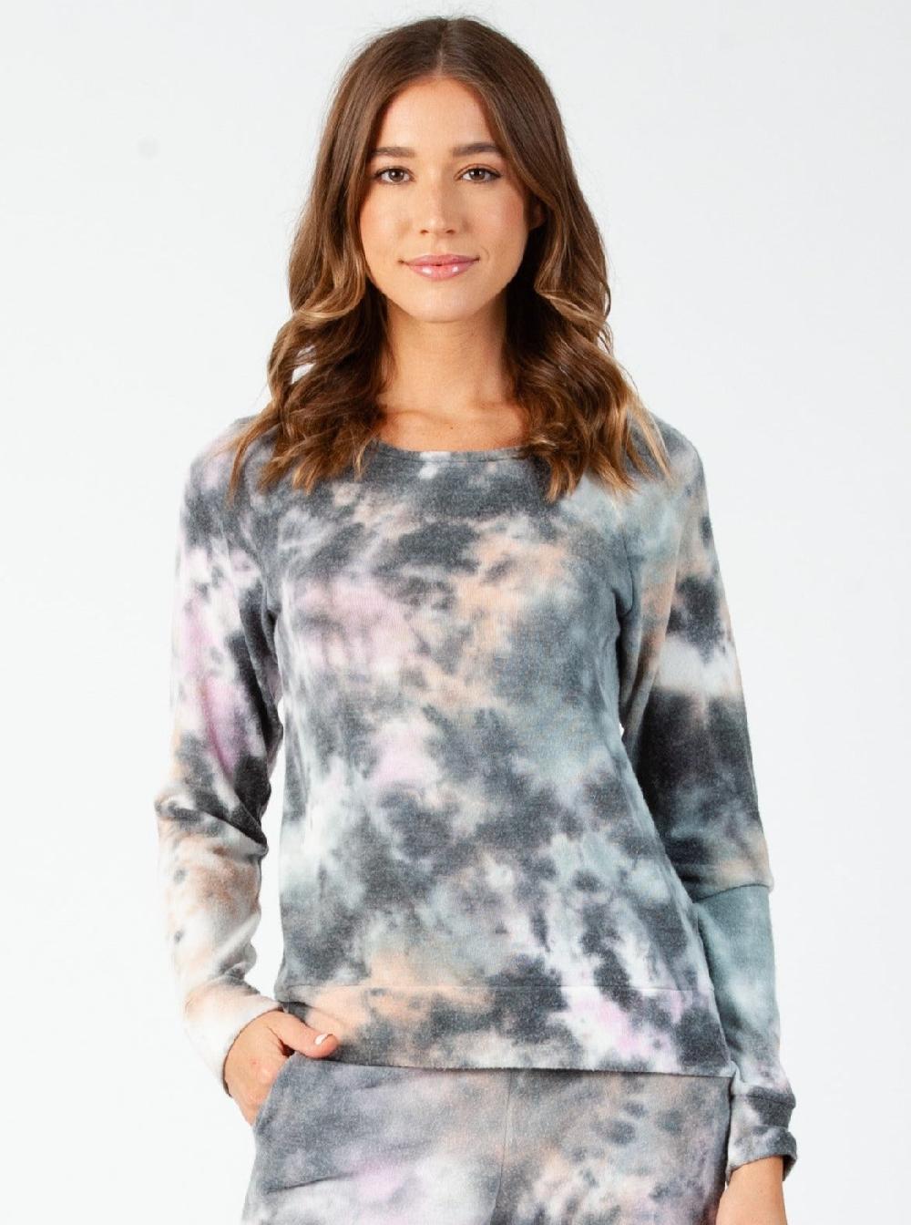 lucca couture COOKIE LS TOP-INDIGO SHERBERT