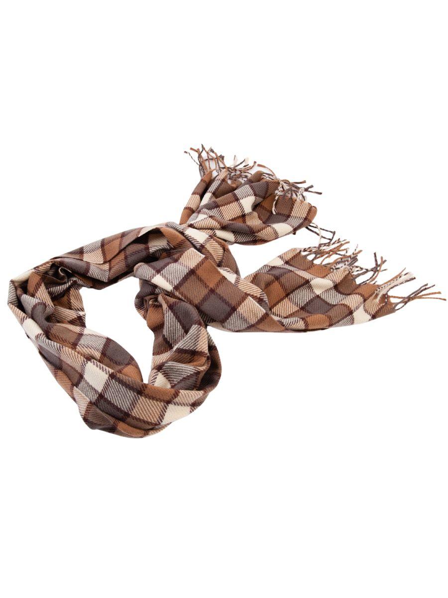 lucca couture CORBET M. CHECK SCARF-BRN/GREY