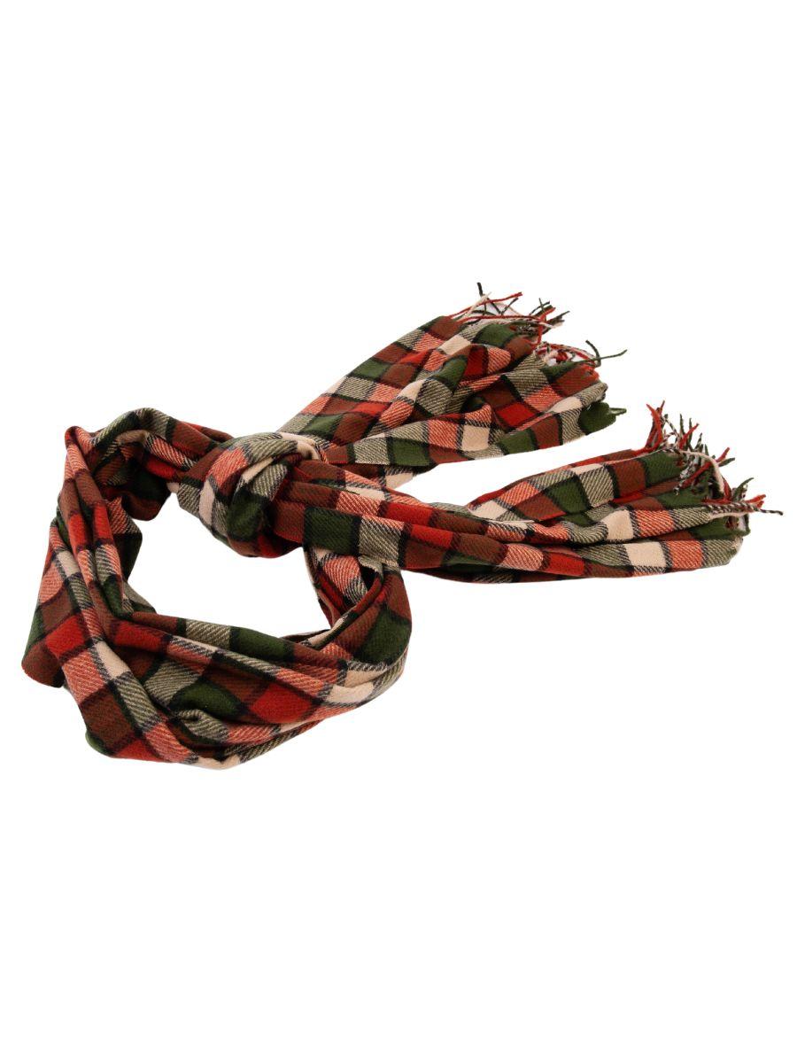 lucca couture CORBET M. CHECK SCARF-RUST/OLIVE