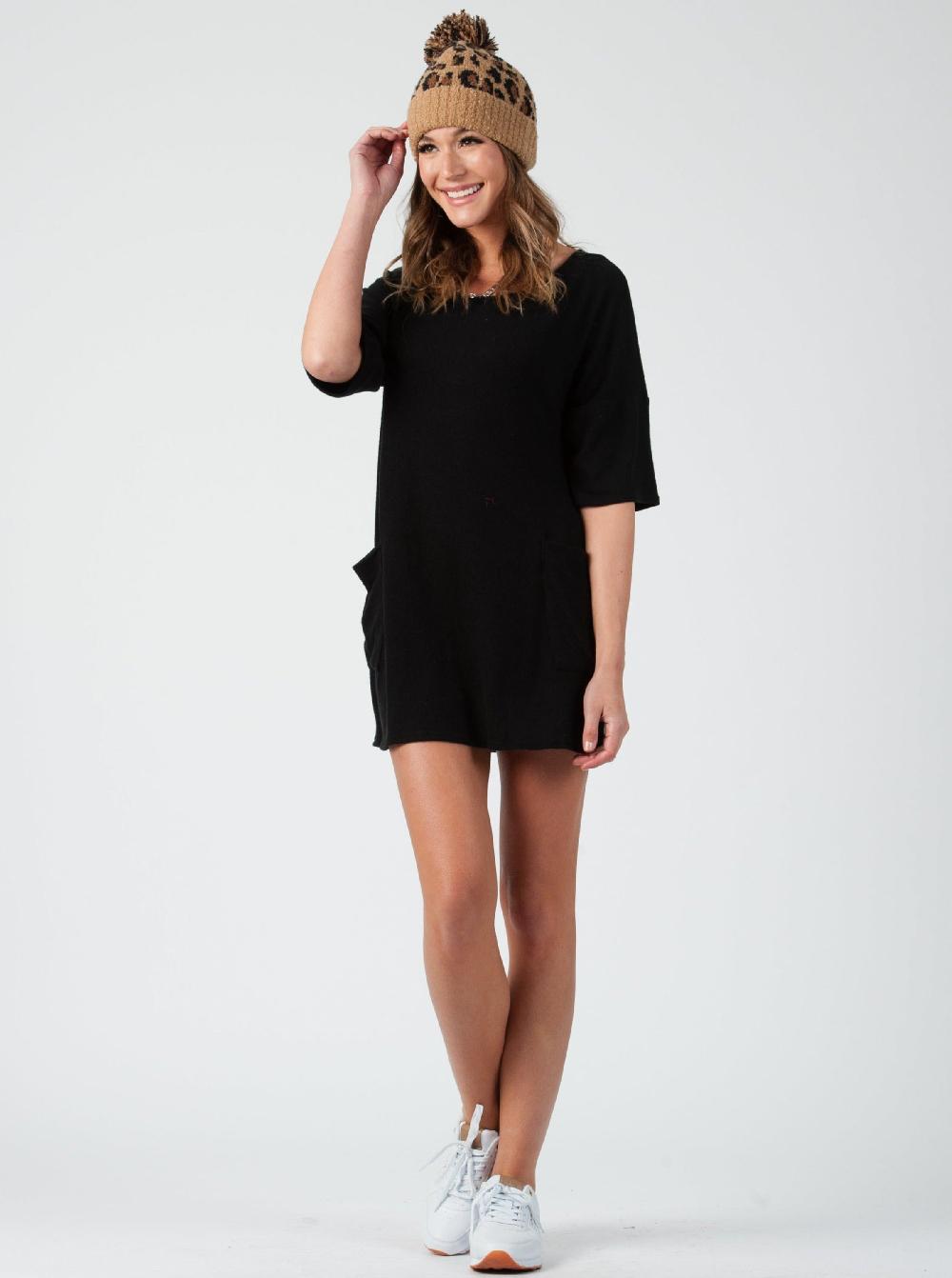 lucca couture CUMULUS MINI DRESS-BLACK