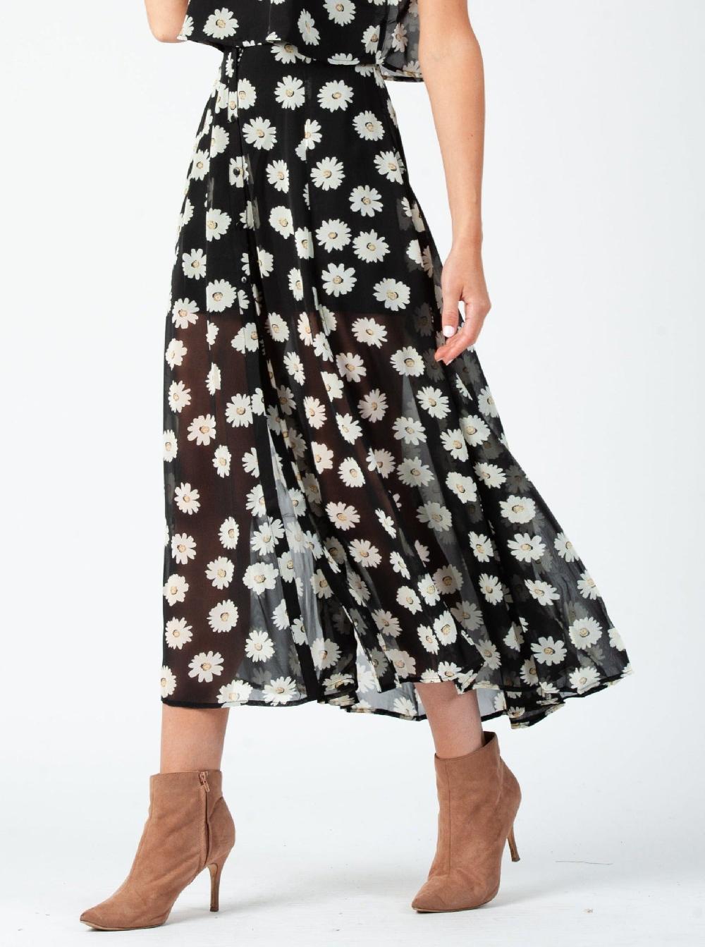 lucca couture DAISY MAXI SKIRT-BLACK