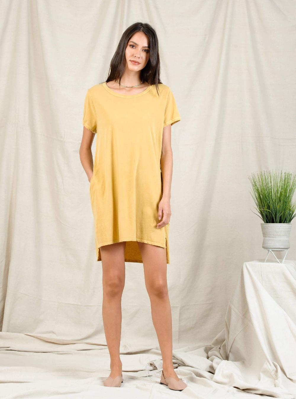 lucca couture DIANA TEE DRESS-MUSTARD
