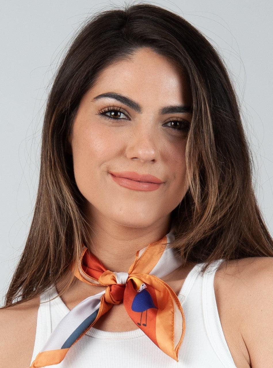 lucca couture DUTCH NECK SATIN SCARF-GNOME