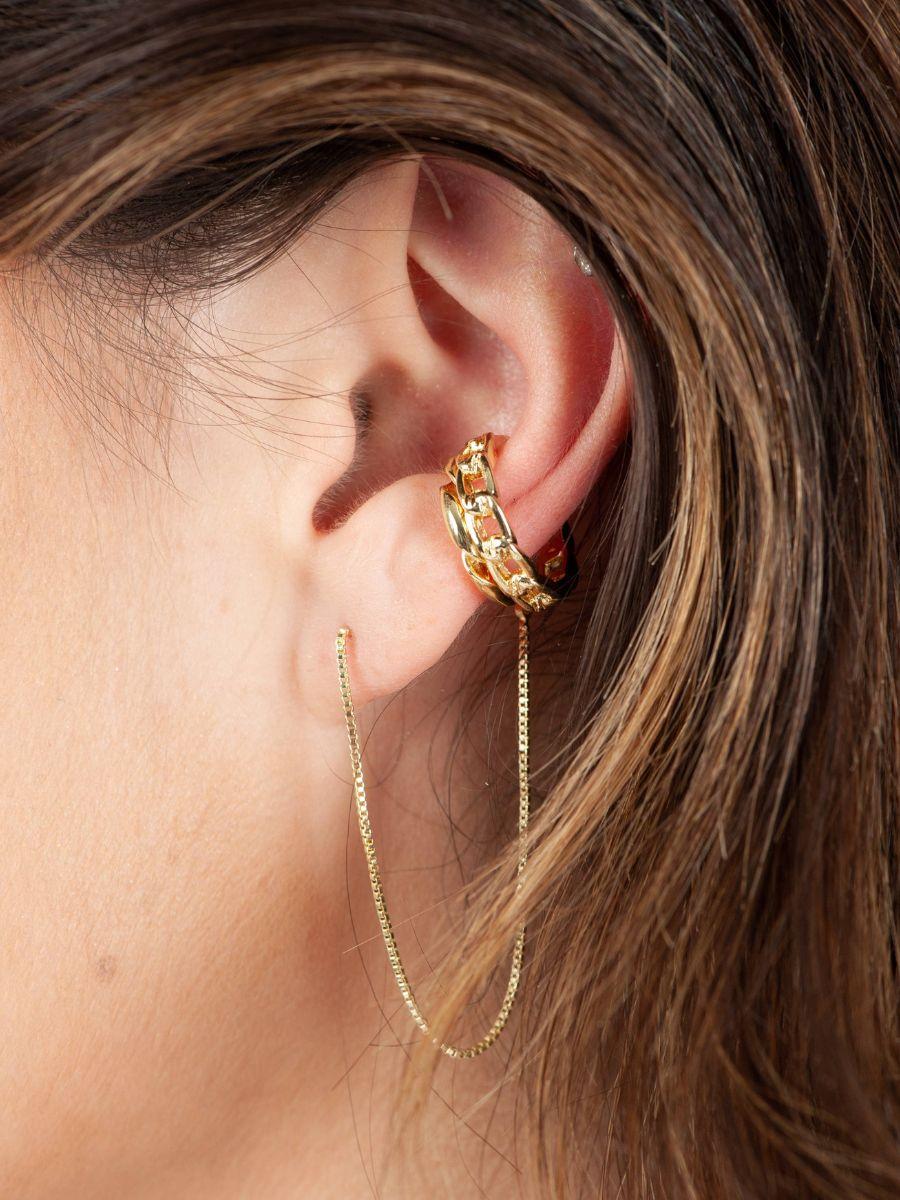 lucca couture EAR CUFF & HOOP SET-GOLD