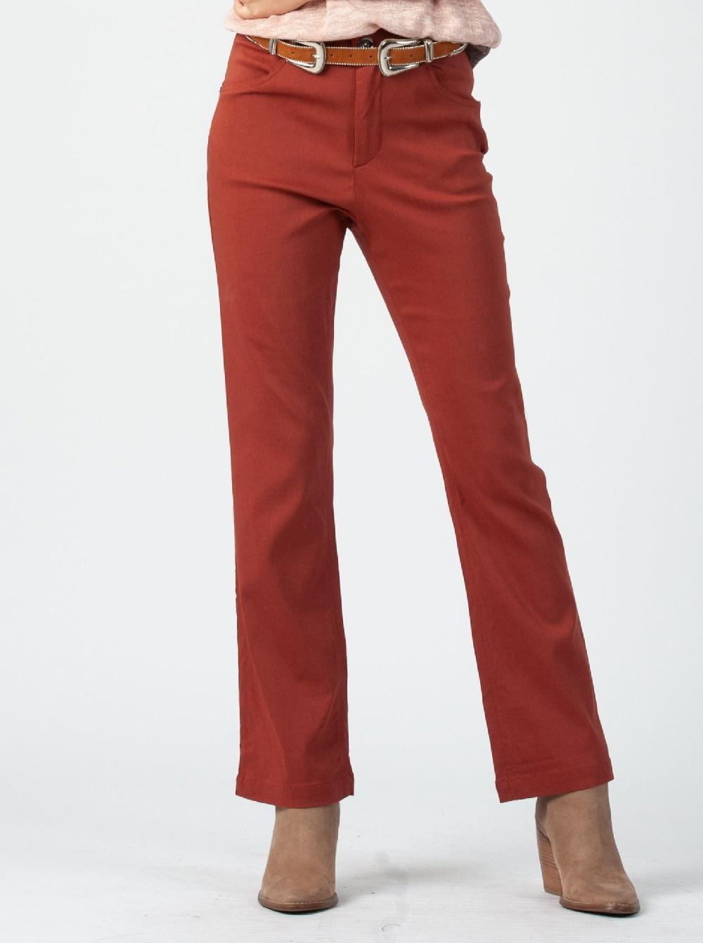 lucca couture ECHO BOOT CUT PANT-RUSSET BROWN