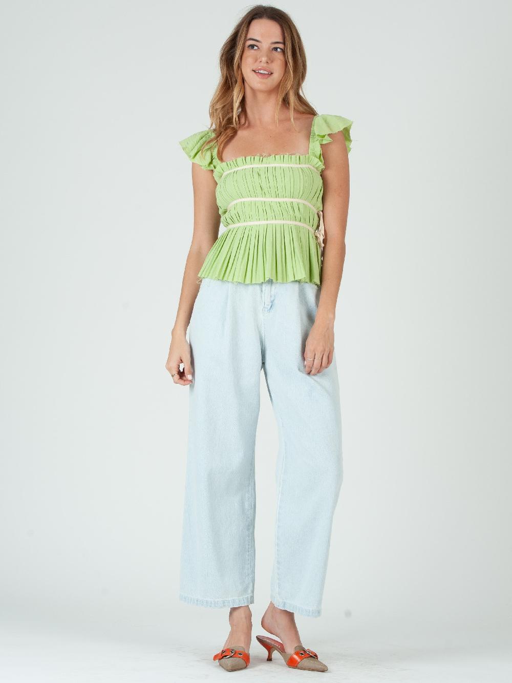 lucca couture ELIA SHIRRED CAMI-KEYLIME