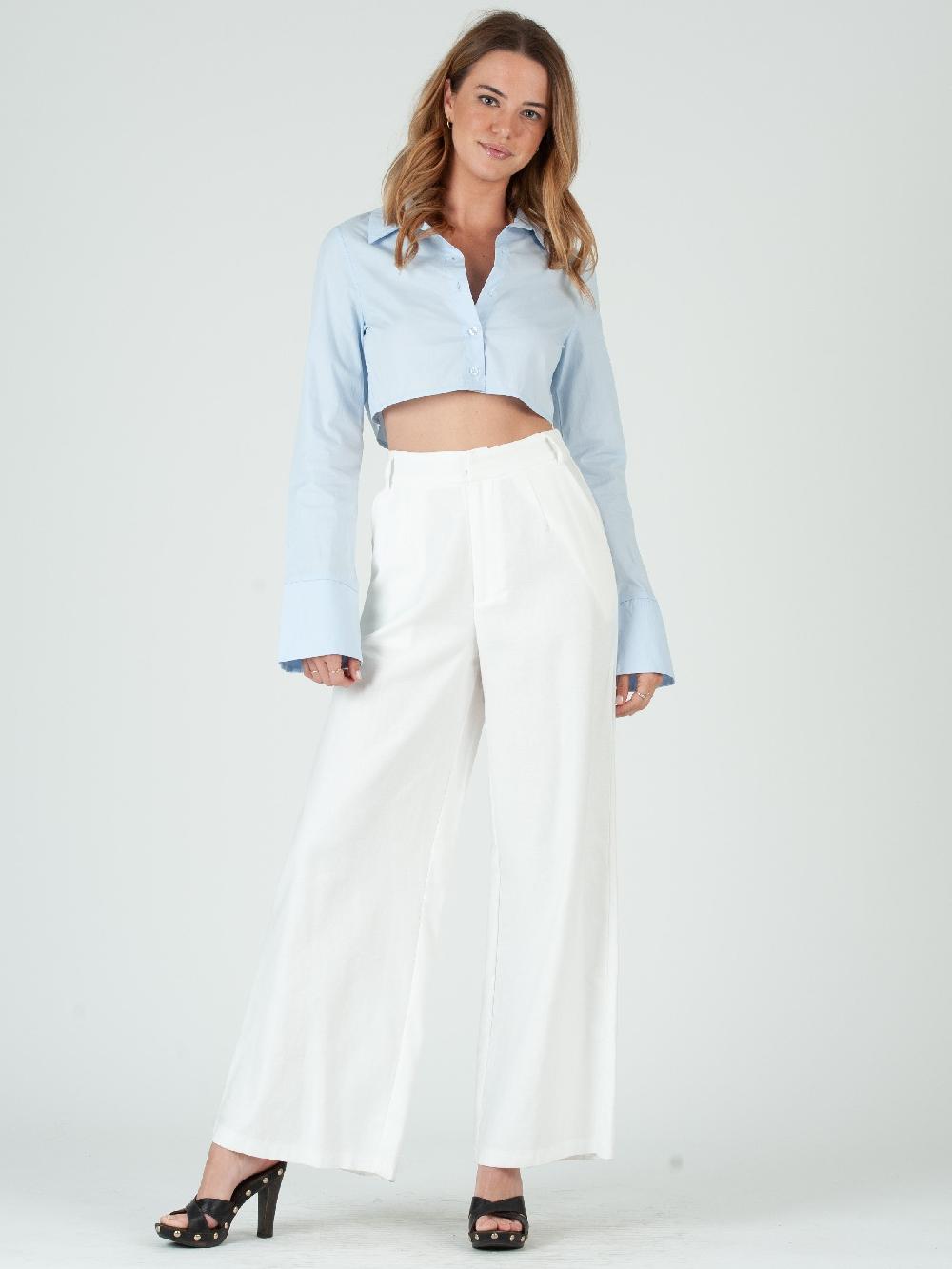 lucca couture ELLIANA HIGH WAISTED PANT-WHITE