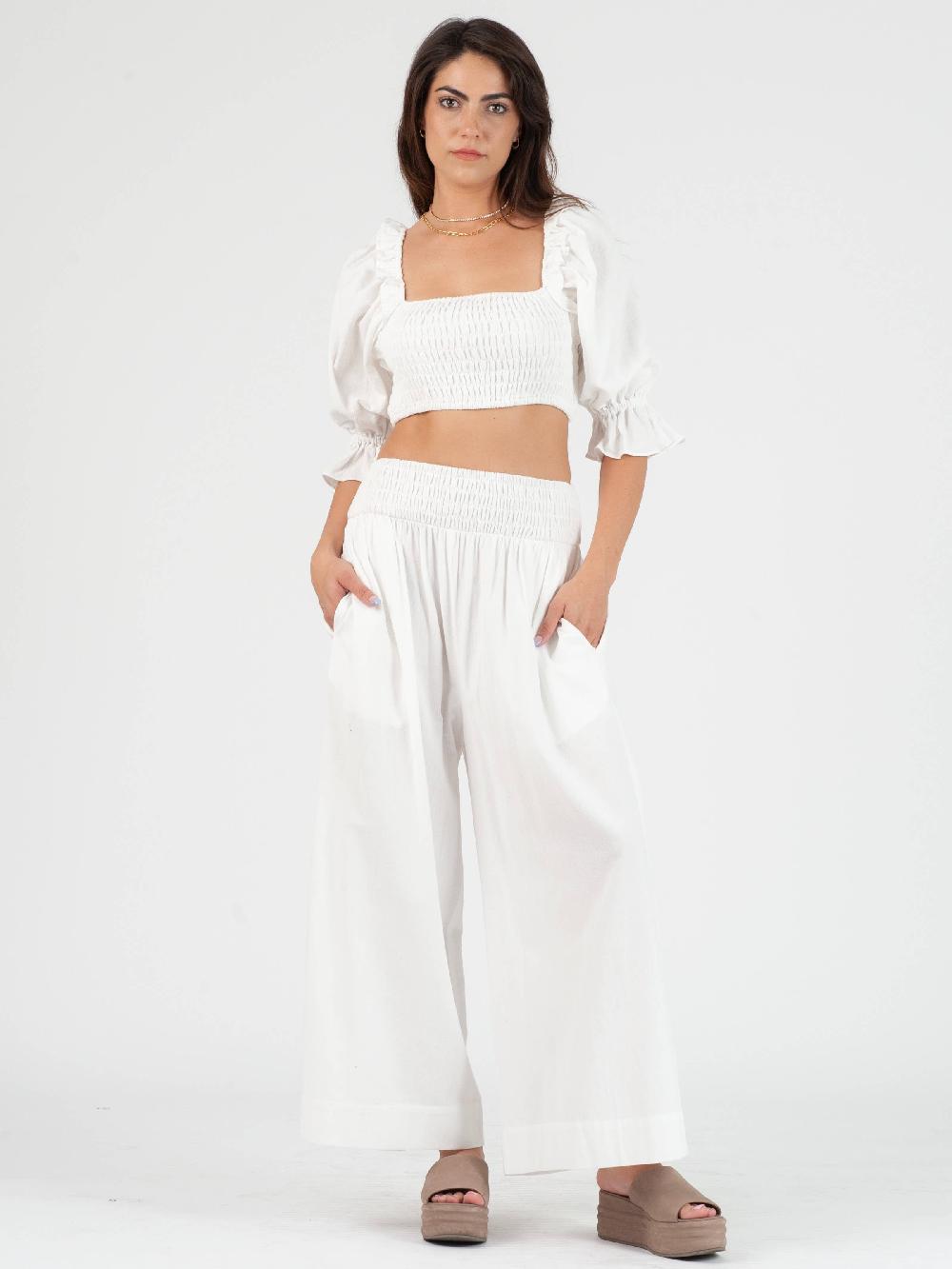 lucca couture EMILIE DREAM TOP + PANT SET-WHITE