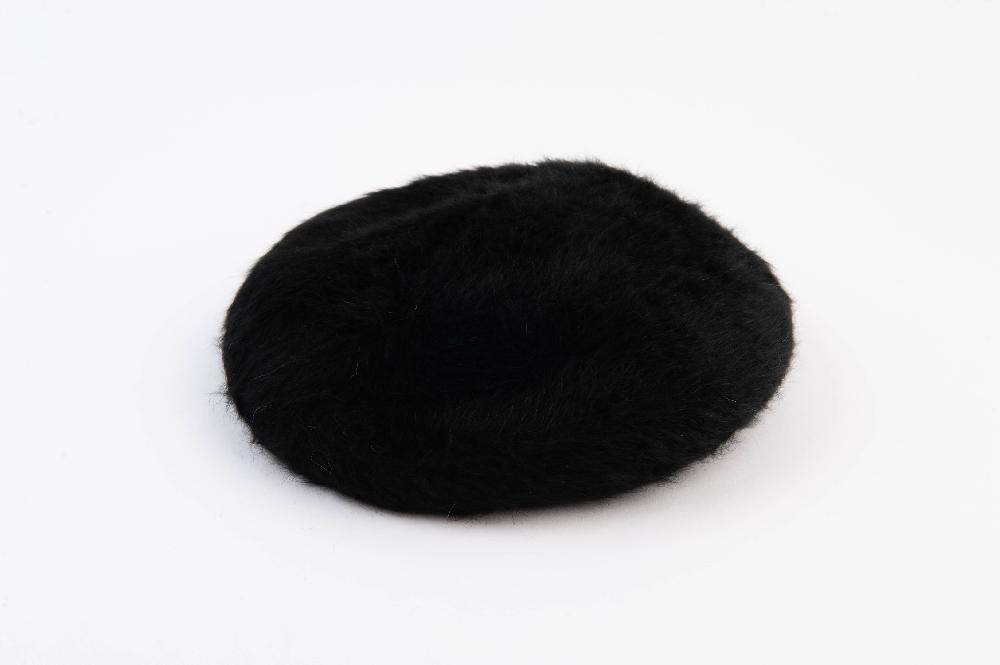 lucca couture FARREL FAUX FUR BERET-BLACK