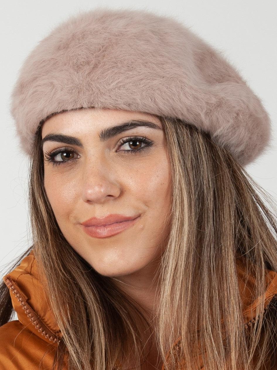lucca couture FARREL FAUX FUR BERET-MAUVE