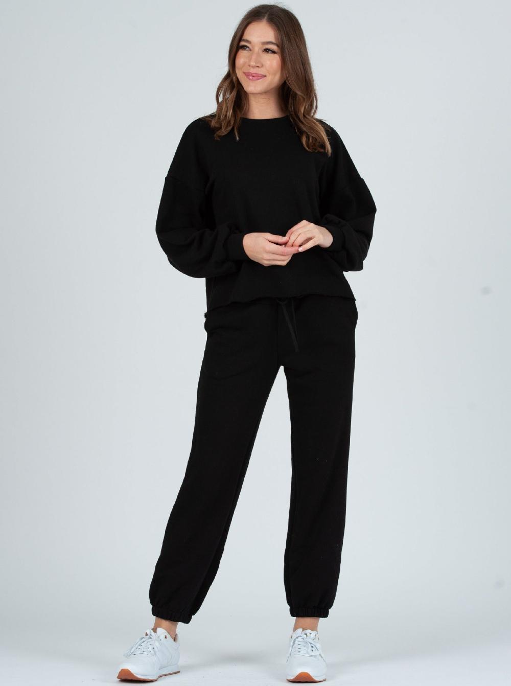 lucca couture FAYE SWEATSHIRT SET-BLACK