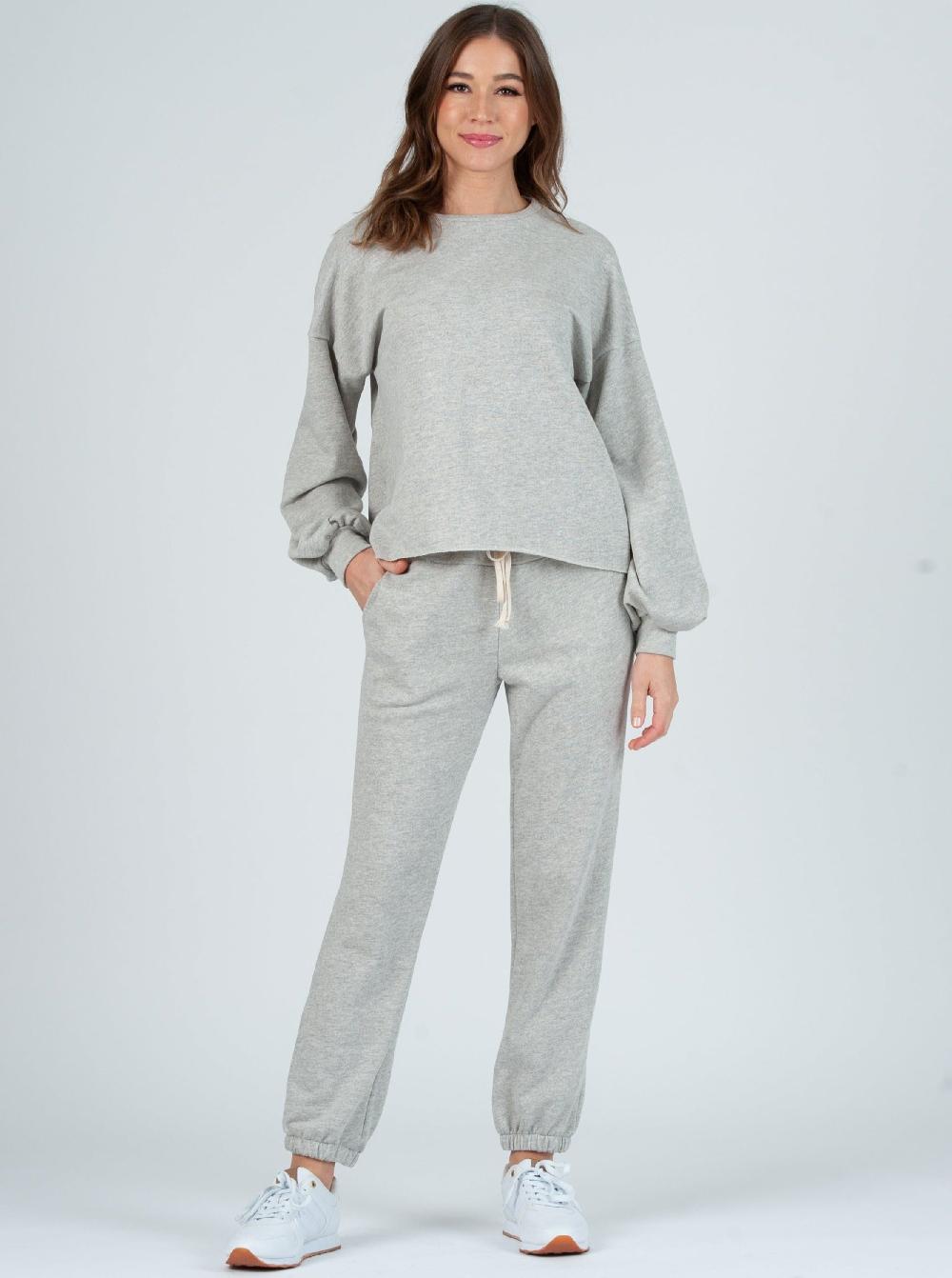 lucca couture FAYE SWEATSHIRT SET-H. GREY