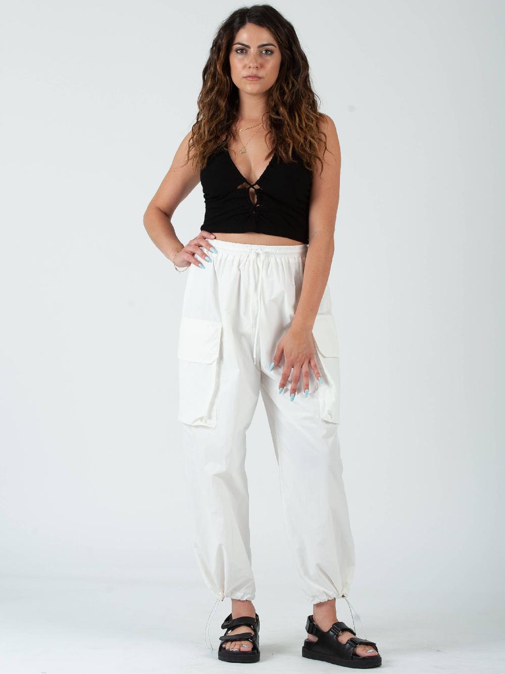 lucca couture GIGI CUTOUT CROPPED HALTER TOP-BLACK