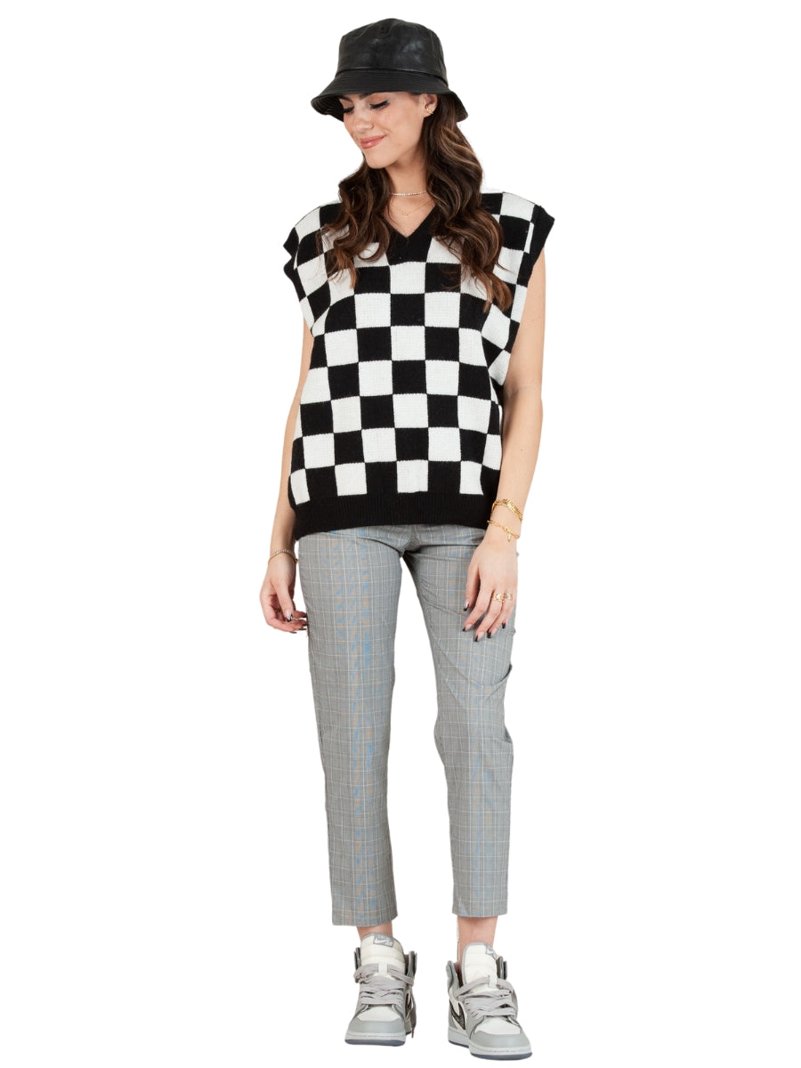 lucca couture GLENPLAID TROUSER PANTS