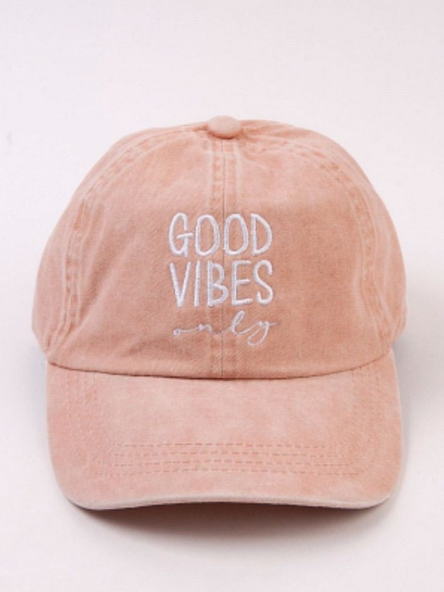 lucca couture GOOD VIBES BB CAP-BLUSH PINK