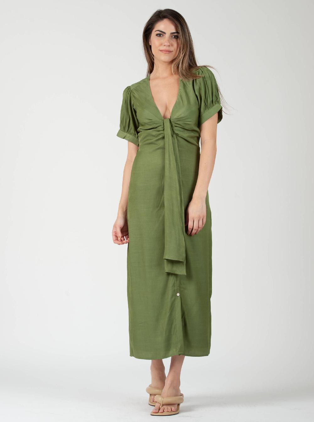 lucca couture GRACE BOW TIE DRESS-GREEN