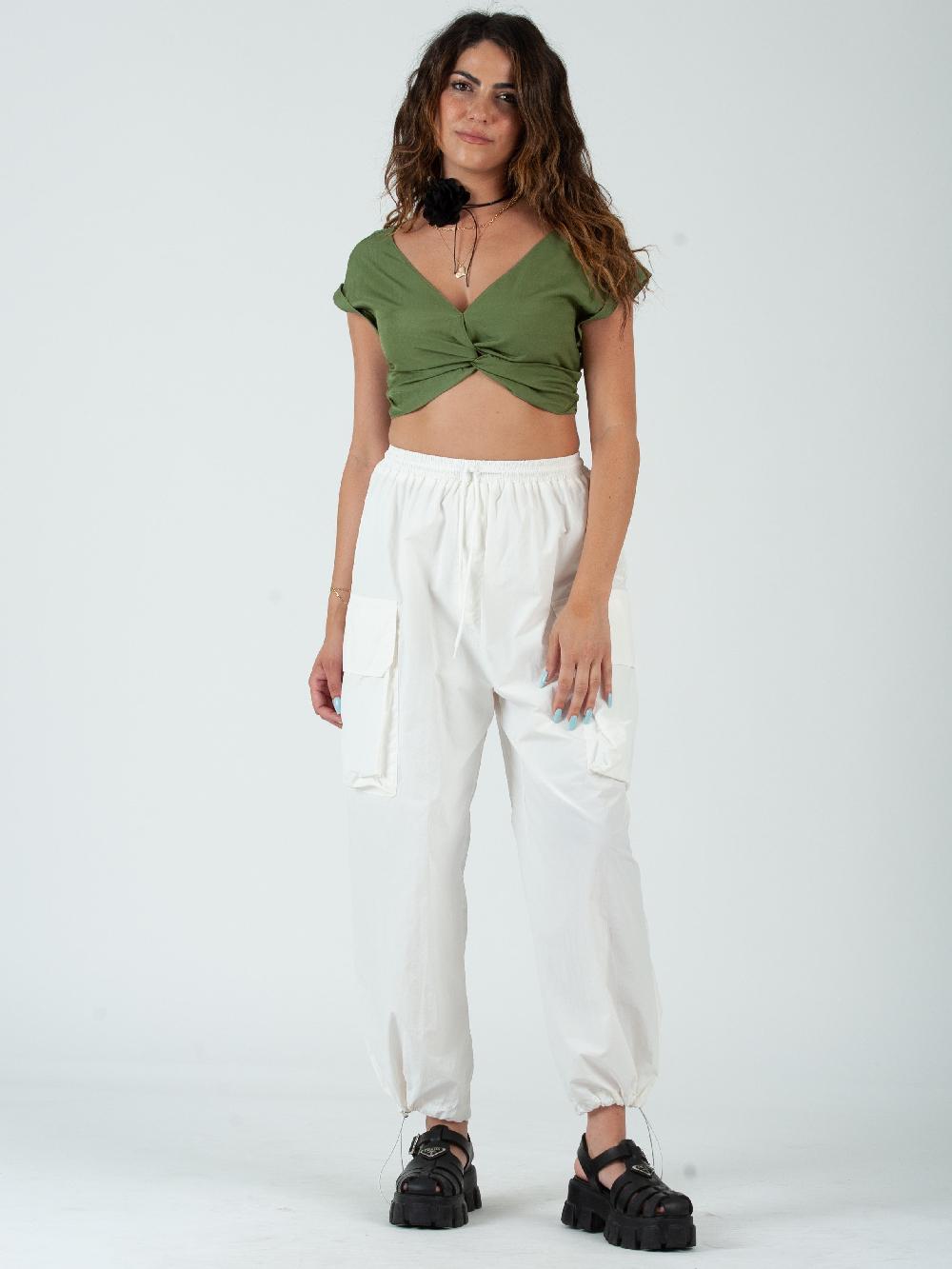 lucca couture HIRO TWIST FRONT CROP TOP-GRASS