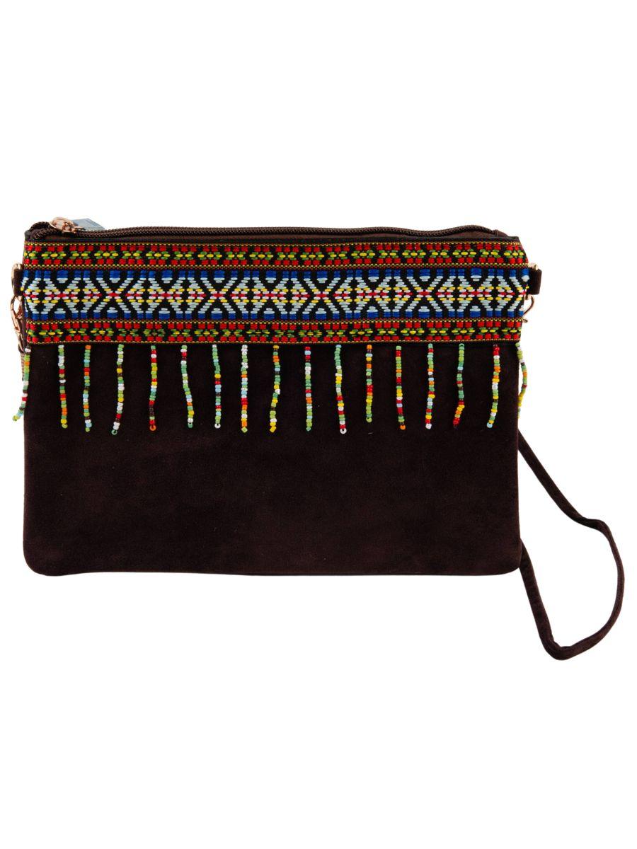 lucca couture INAJA CLUTCH-BROWN