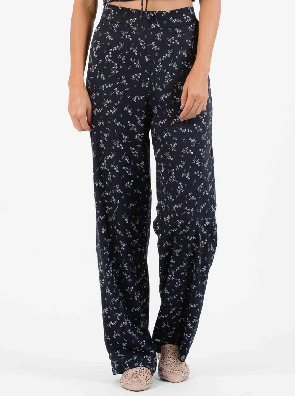 lucca couture IRIS PALAZZO PANT-NAVY MINI FLORAL