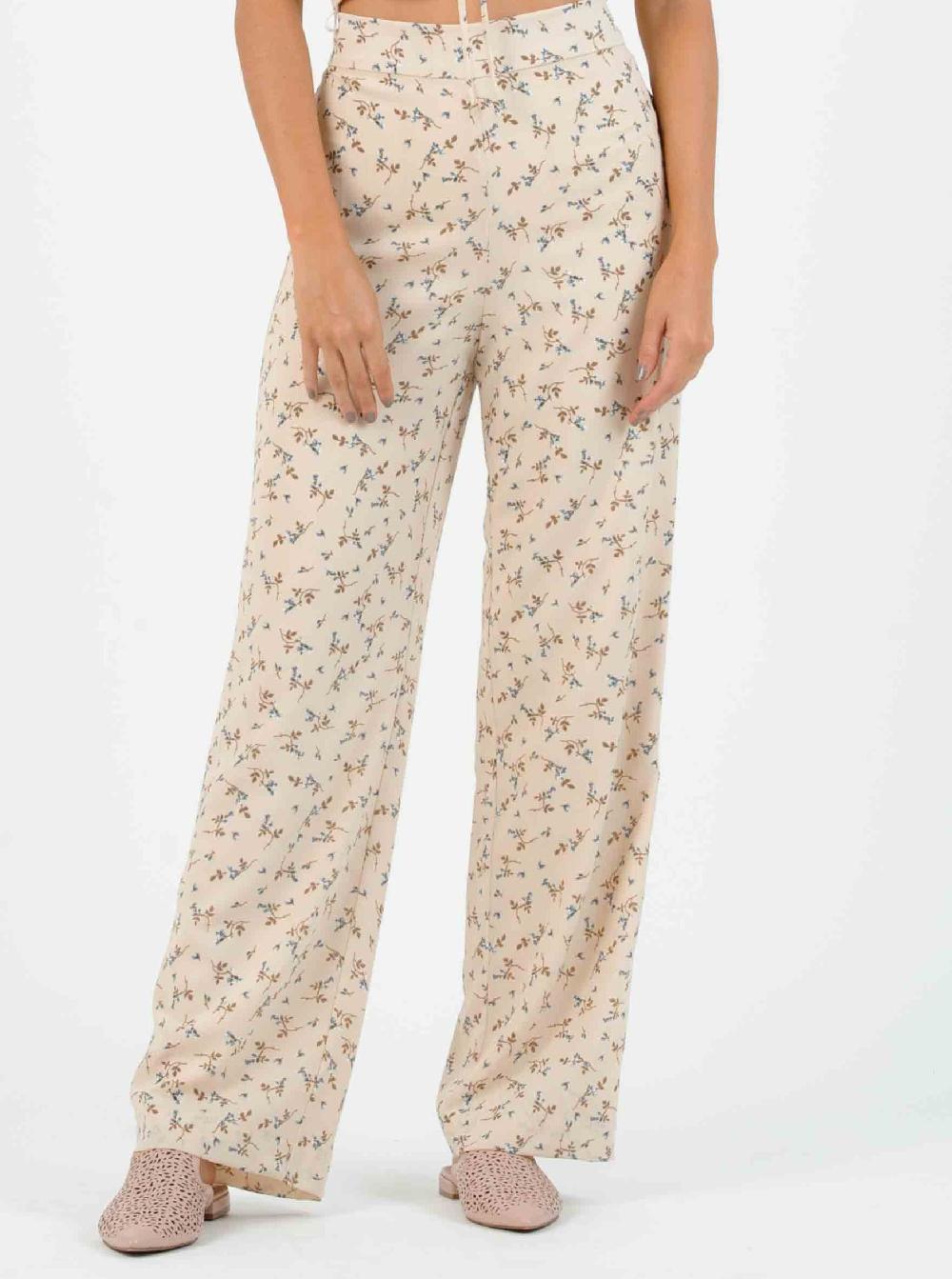 lucca couture IRIS PALAZZO PANT-TAN MINI FLORAL