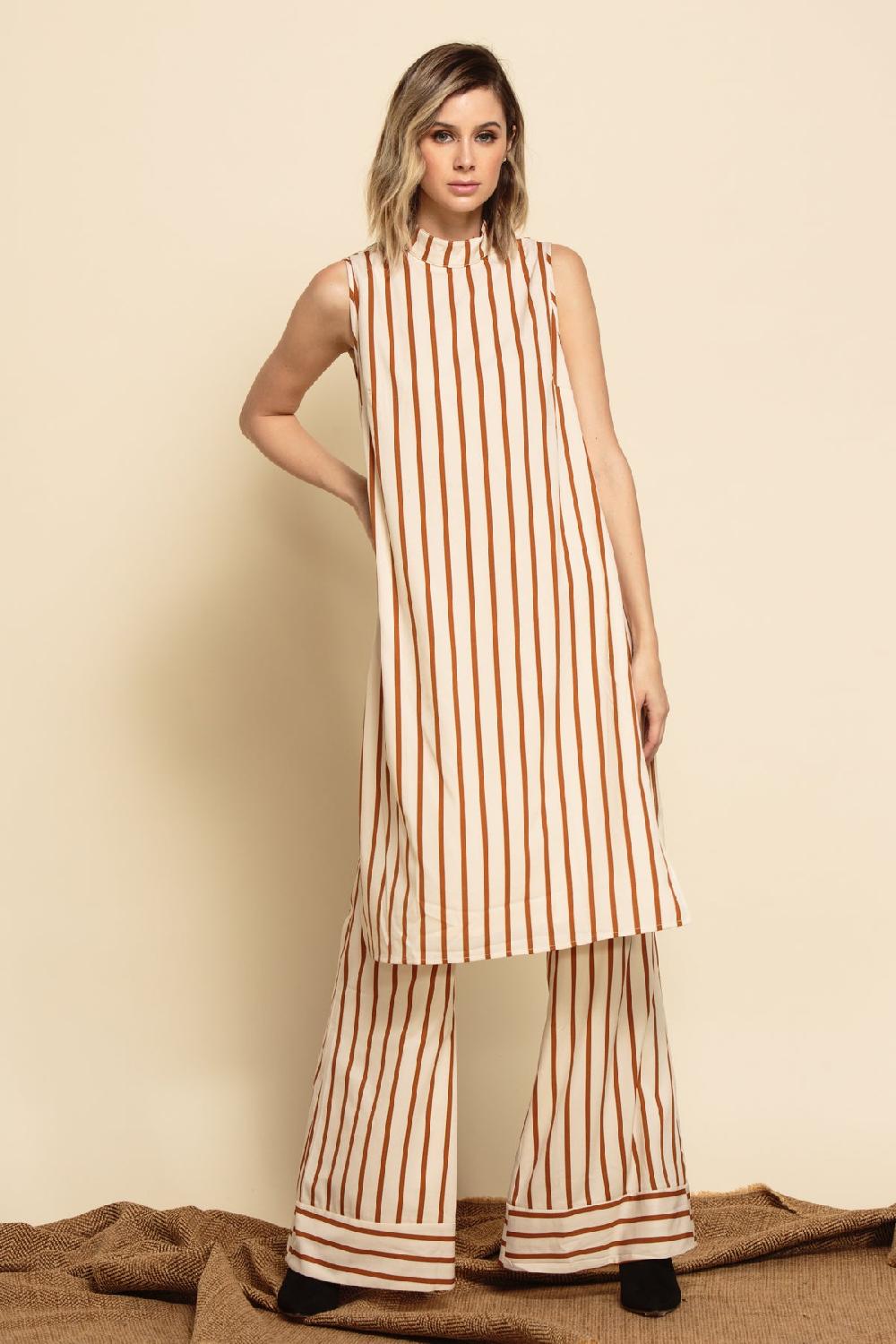 lucca couture ISLA CONTRAST CUFF PANT-AUTUMN ROAD