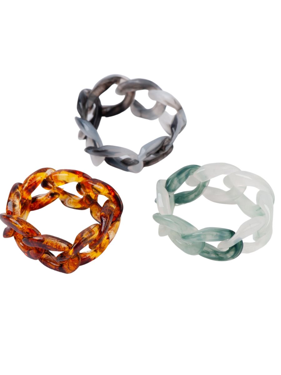 lucca couture JADE CHAIN RESIN RING