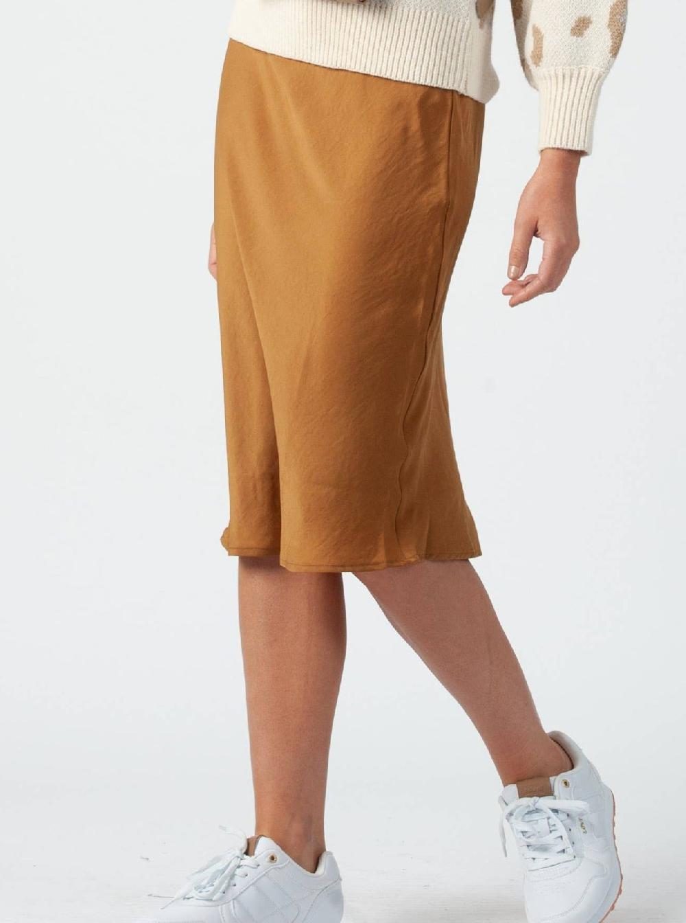 lucca couture JANET BIAS CUT SKIRT-AMBER