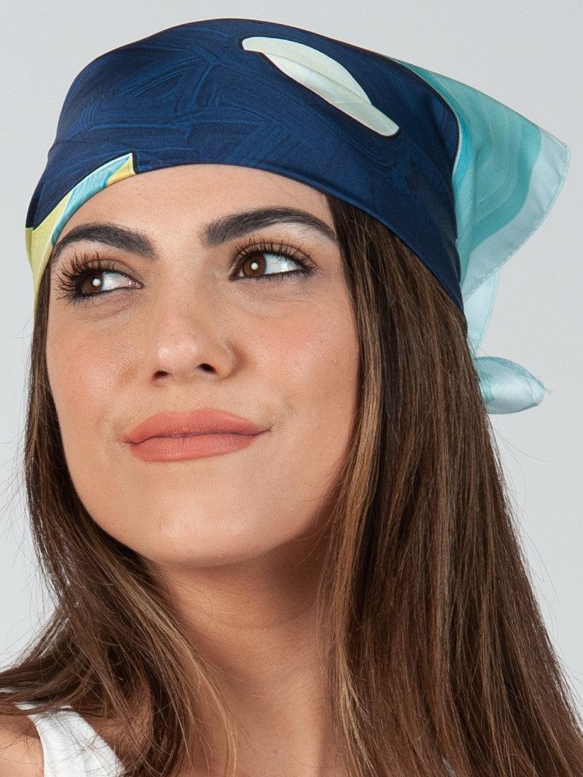 lucca couture JASPER SATIN SCARF-MINT BLUE