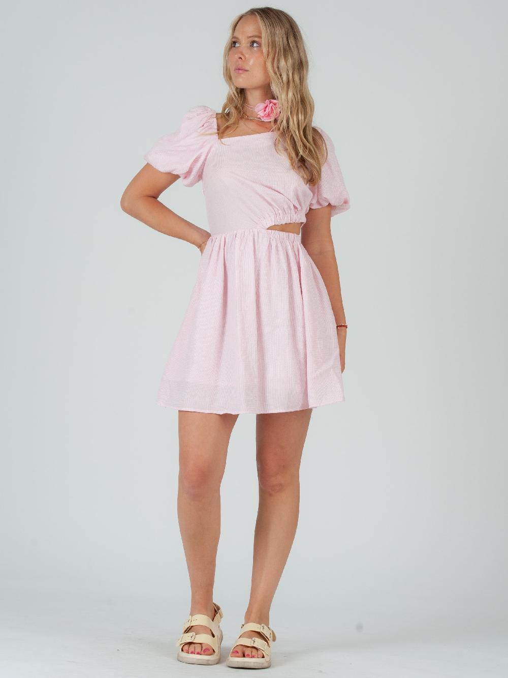 lucca couture JENNA CUTOUT DRESS-B.PINK