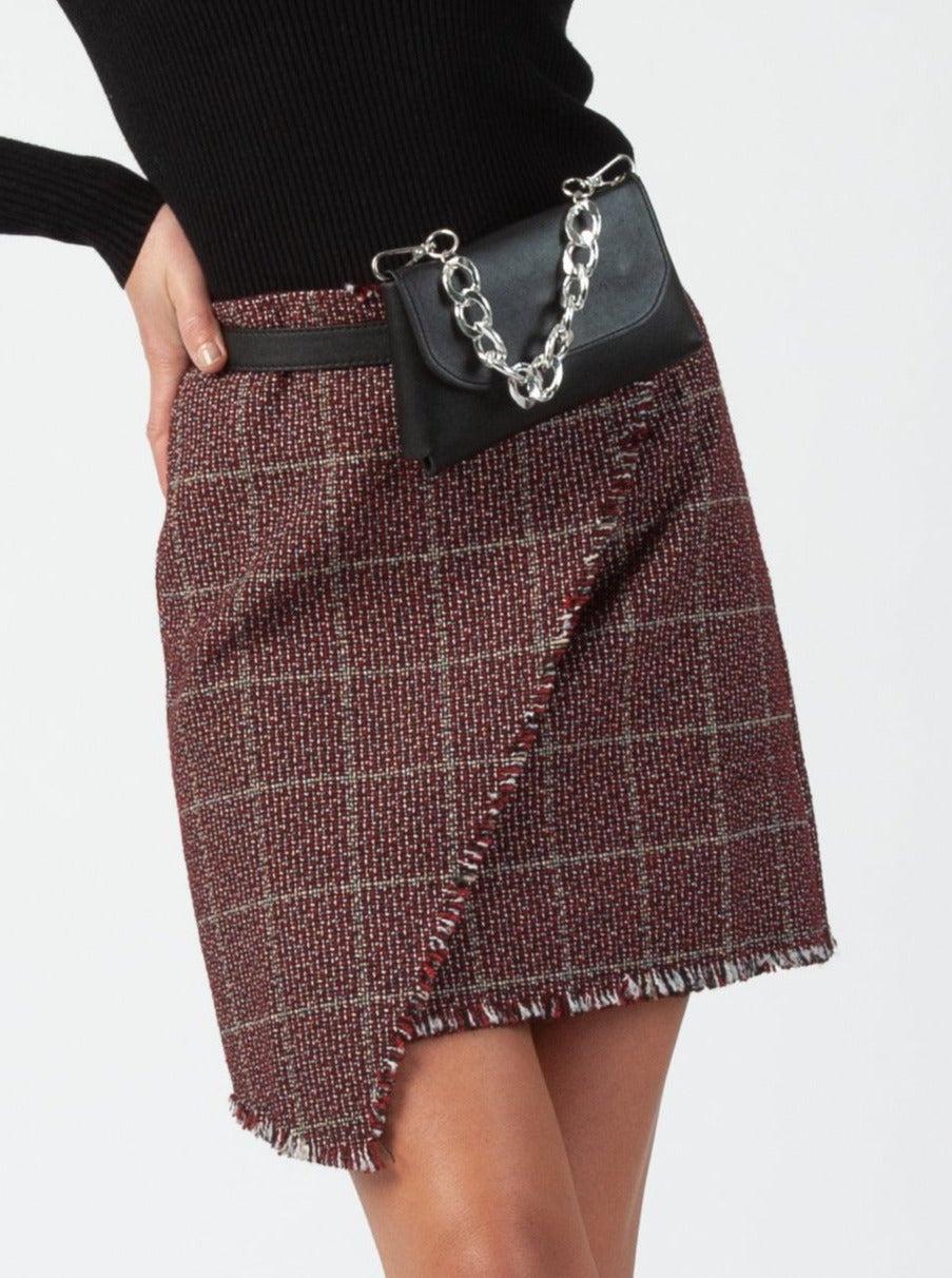 lucca couture JOANNA MINI SKIRT-AUBURN TWEED