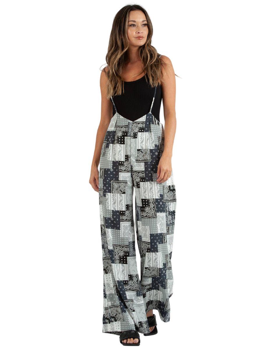 lucca couture JORDAN JUMPSUIT-BLACK PATCH