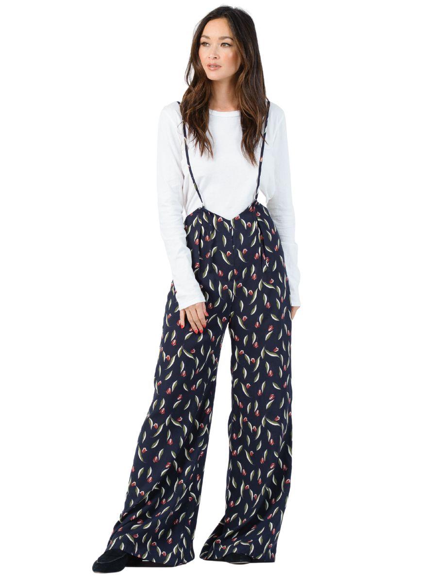 lucca couture JORDAN JUMPSUIT-NAVY FLORAL