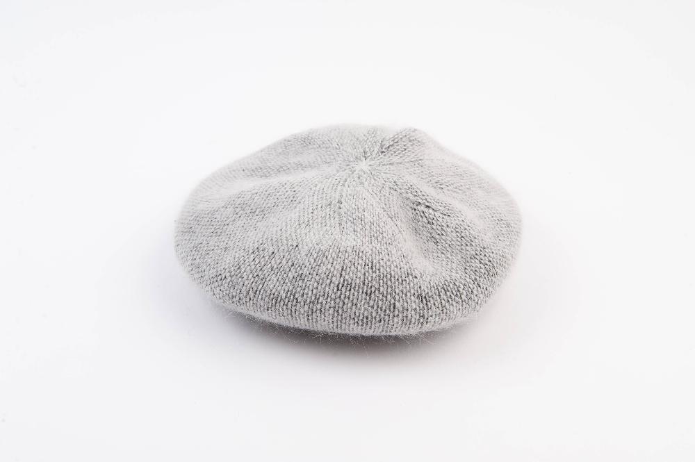 lucca couture KAI FUZZY FUR BERET-GREY