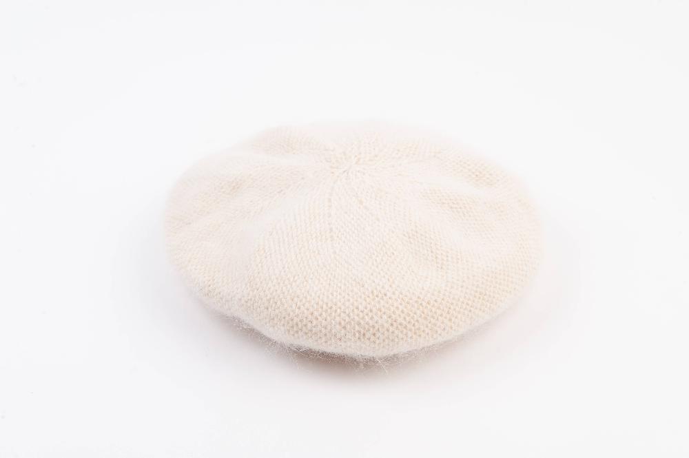 lucca couture KAI FUZZY FUR BERET-IVORY