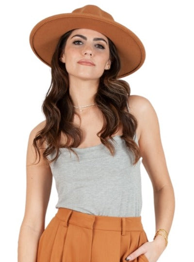 lucca couture KELSIE DRAPE CAMI-HEATHER GREY