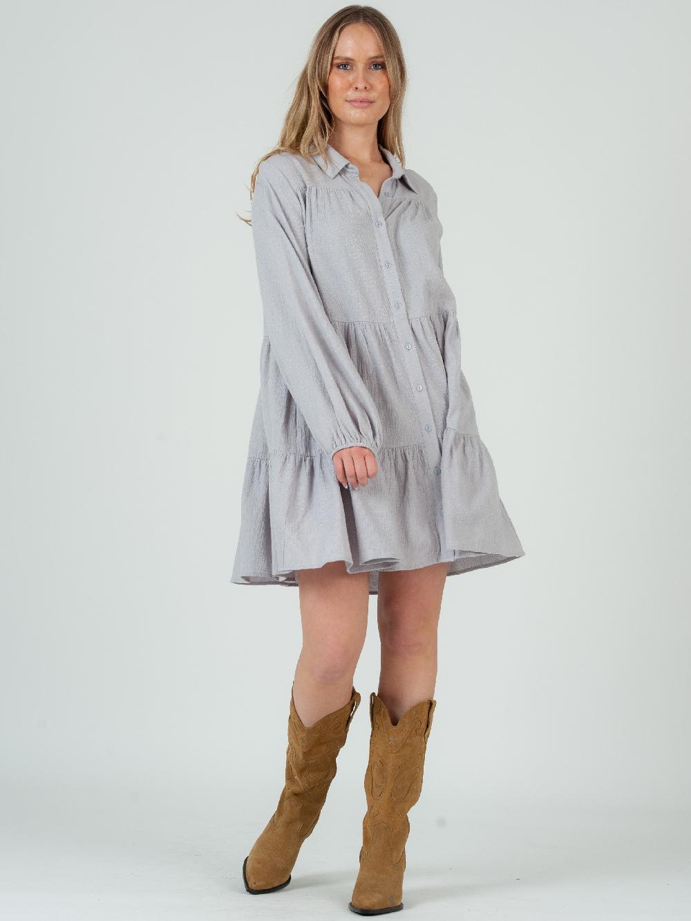 lucca couture LARISSA SHIRTDRESS-DUSTY GREY