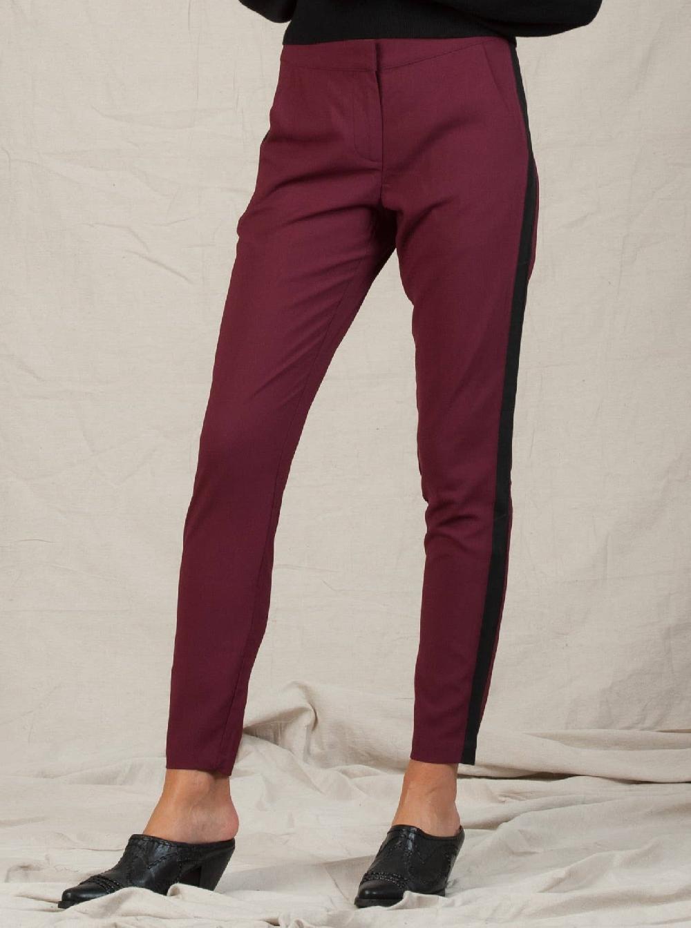 lucca couture LILA SIDE STRIPE PANT-PLUM