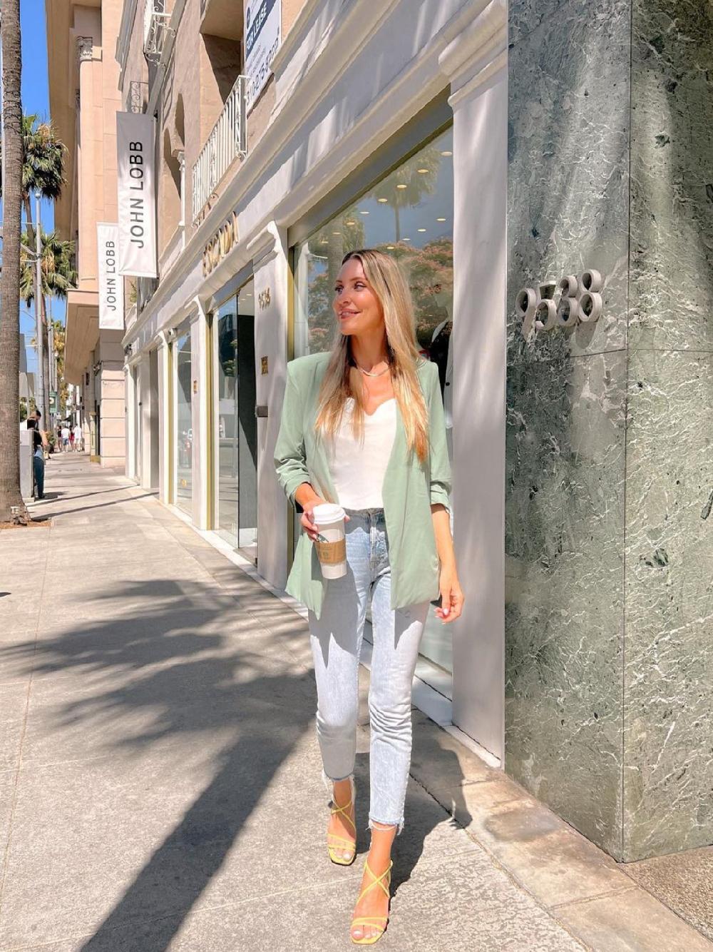 lucca couture LILY LIGHTWEIGHT BLAZER-SAGE