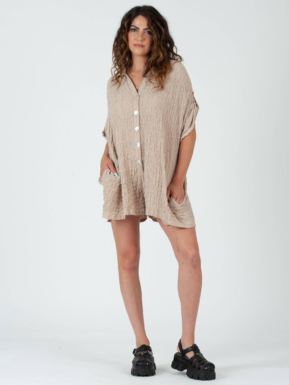 lucca couture LIV TEXTURED BOHO ROMPER-DUNE