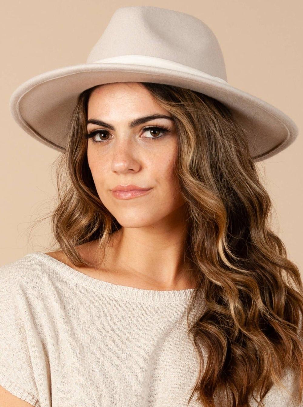 lucca couture LOVELY WOOL FEDORA-PEARL
