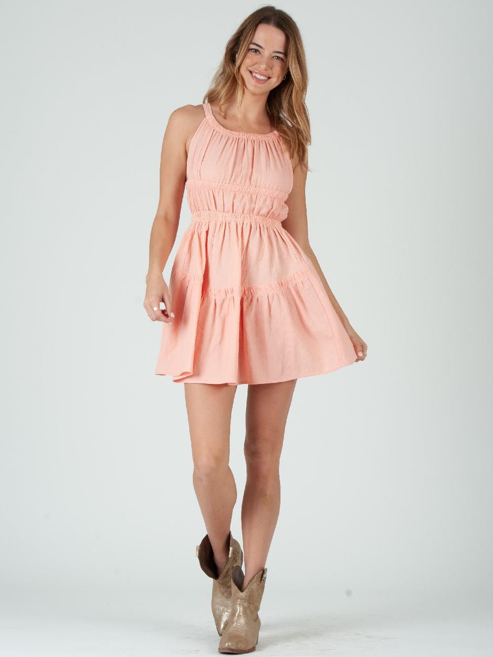 lucca couture MARIANNE GAUZE DRESS-GUAVA