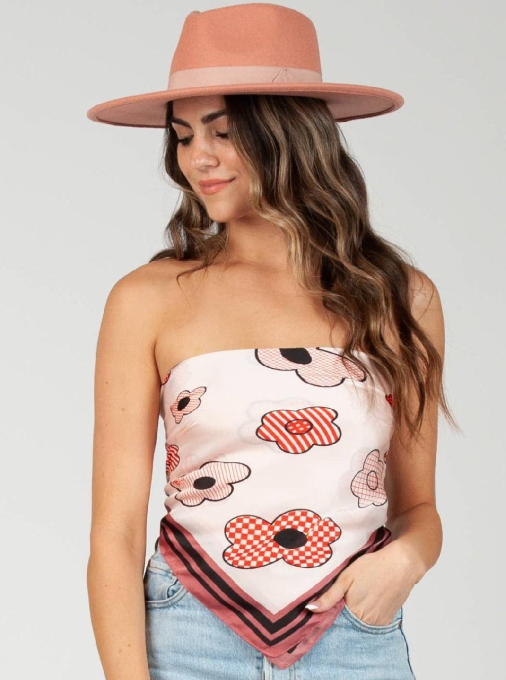 lucca couture MARIANNE SATIN SCARF-PINK POWER