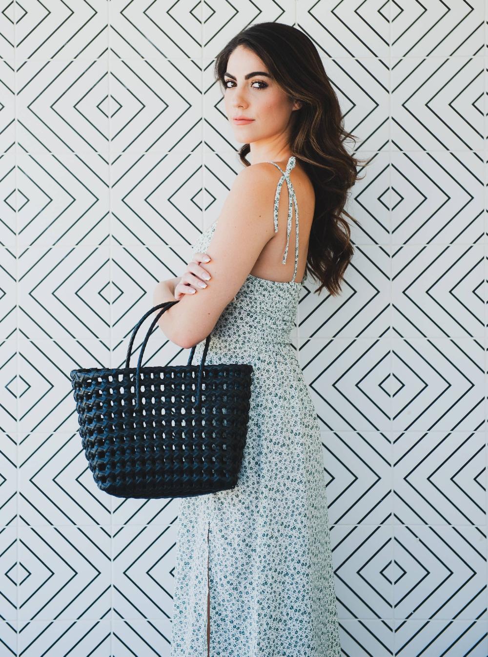 lucca couture MARIGOLDS BASKET BAG-BLACK