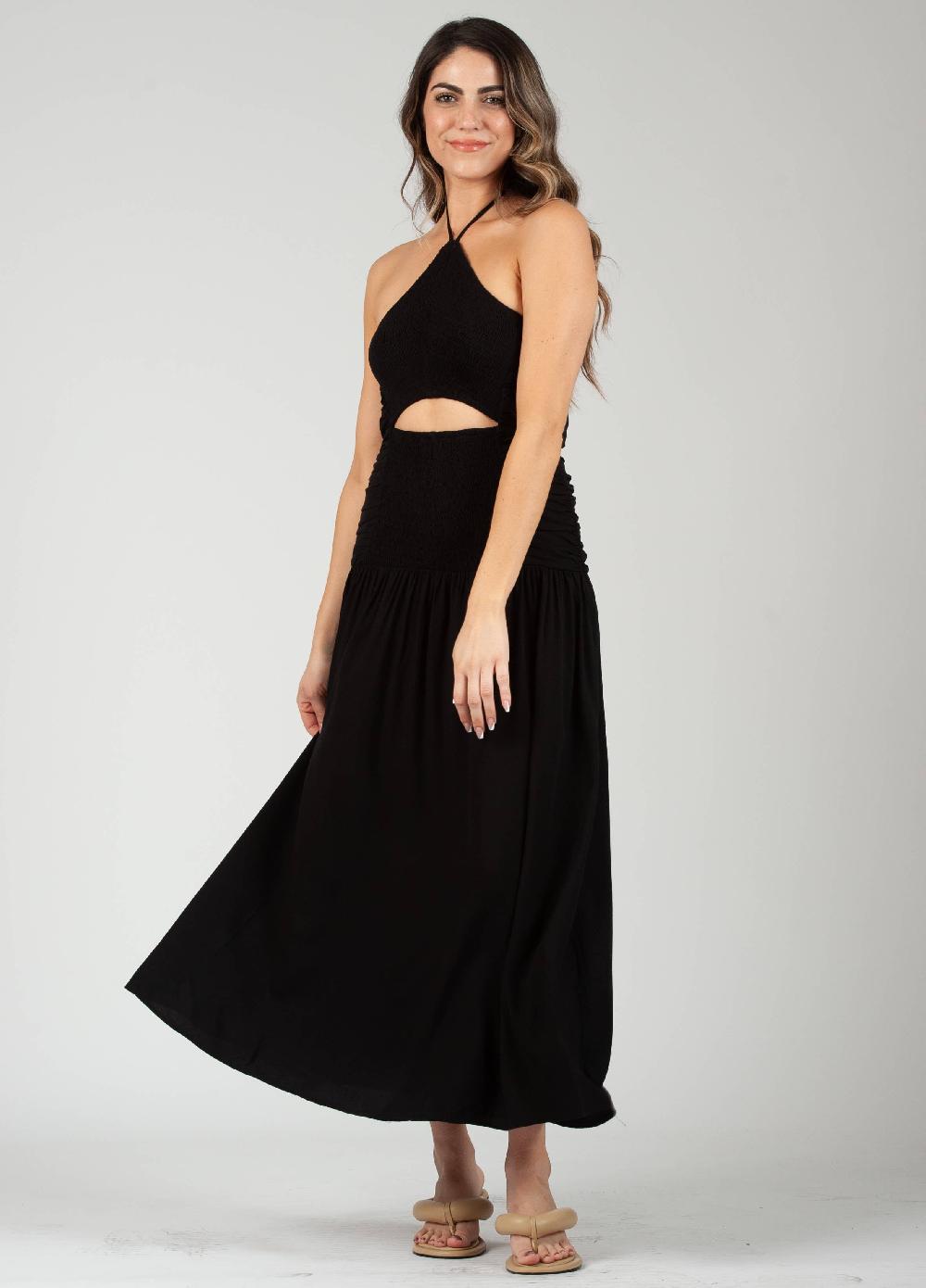 lucca couture MARISOL CUTOUT DRESS-BLACK