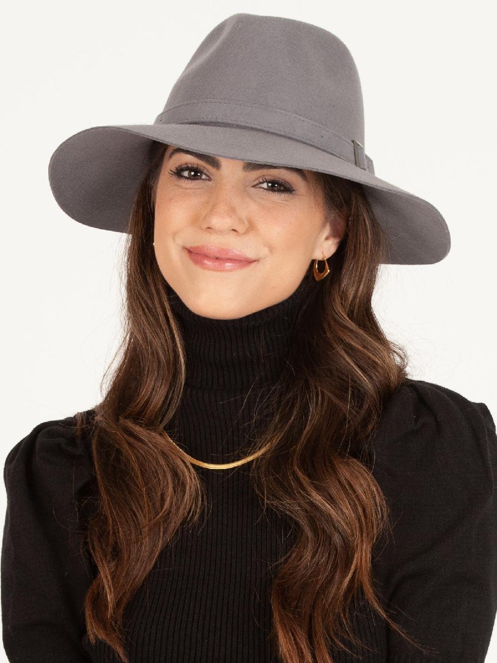 lucca couture MARSEILLE BUCKLE TRIM WOOL FEDORA