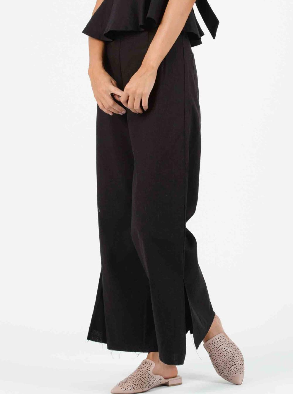 Lucca Couture MELISSA FRINGE CULOTTES-BLACK