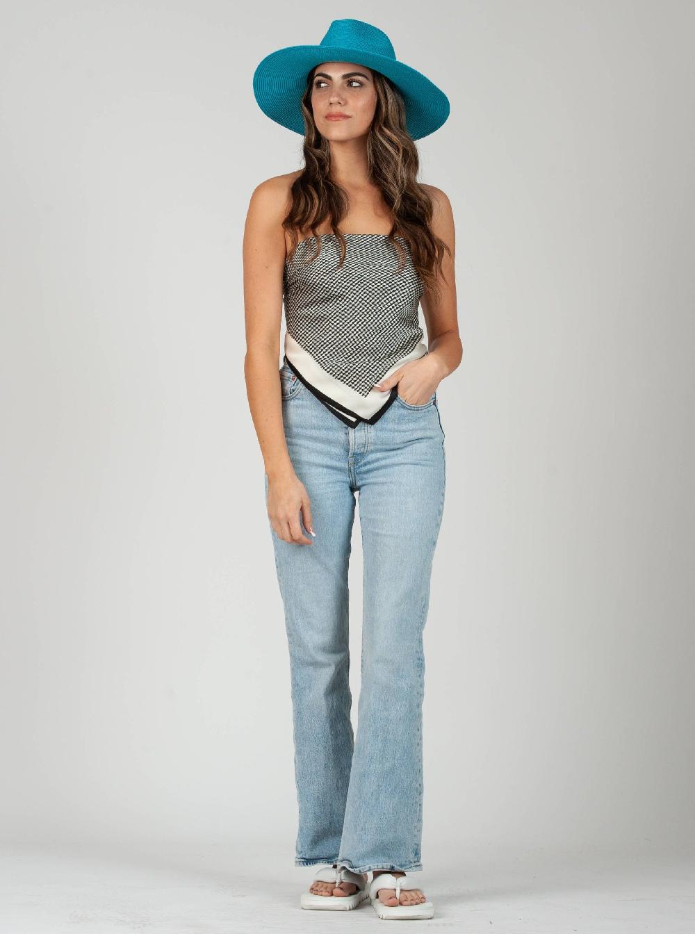 lucca couture MILAN SATIN SCARF-BLACK MH