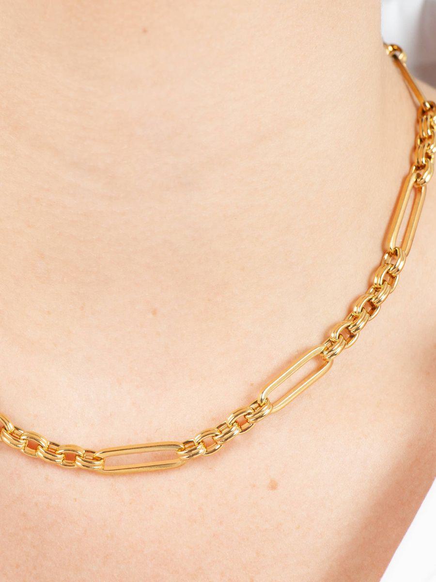lucca couture MIXED CHAIN NECKLACE-GOLD