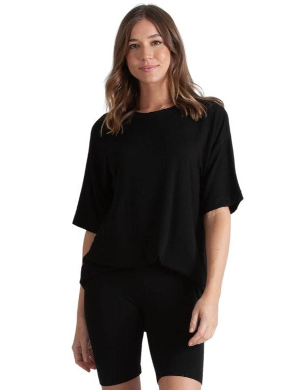 lucca couture MONICA JERSEY SHORTS-BLACK TEA